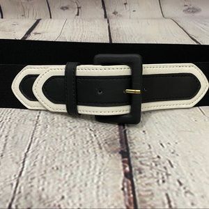 Black and White Belt with elastic band